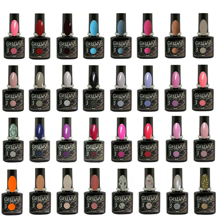 Gelluv Soak Off Gel Nail Polish Varnish - 8ml Bottles