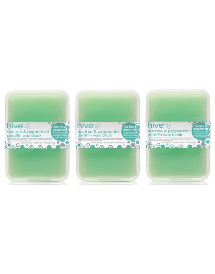 Hive of Beauty 3 For 2 Waxing Tea Tree & Peppermint Wax Block - 450g