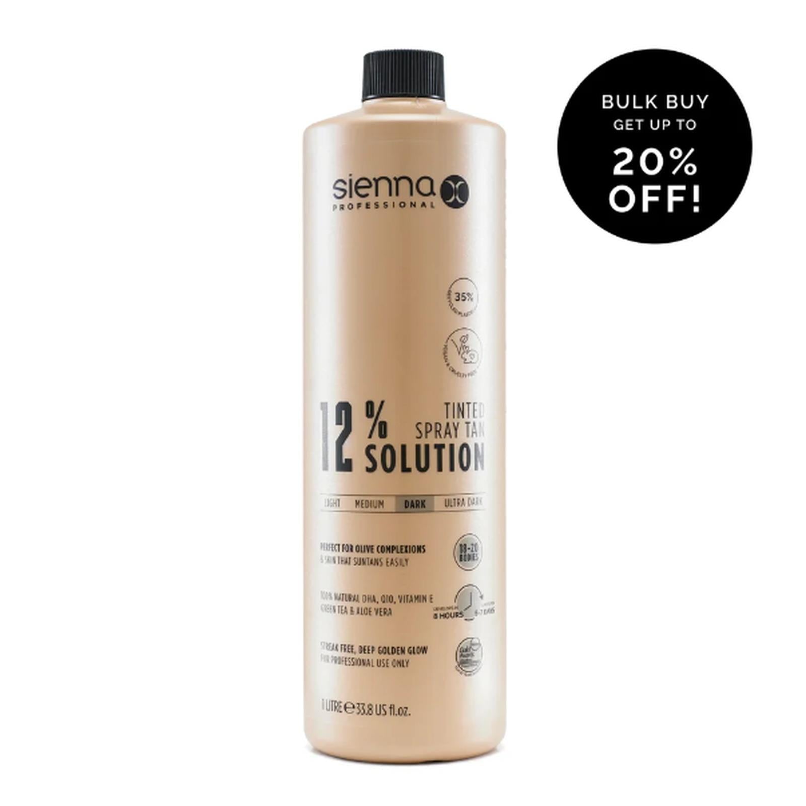 Sienna X 12% Spray Tan Solution Professional Medium Dark Tanning Formula 1 Litre