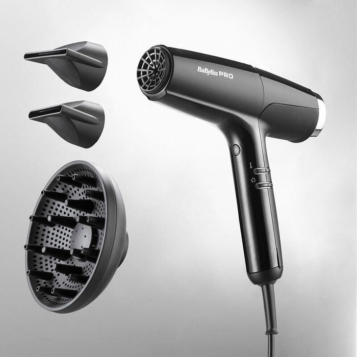 Sèche-cheveux numérique BaByliss Pro Falco 2000W, buse professionnelle à séchage rapide