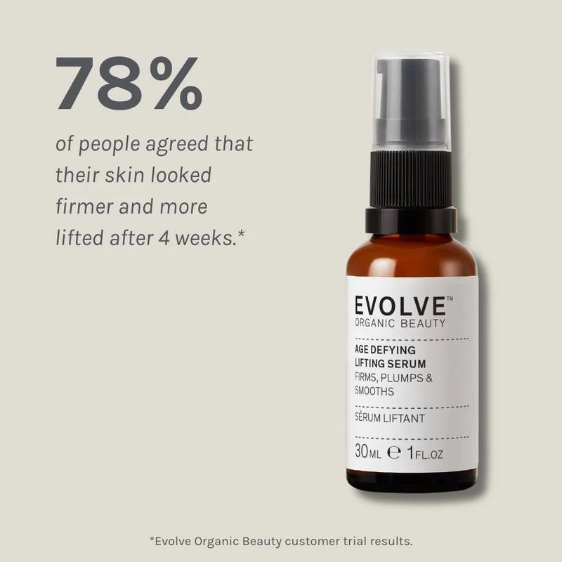 Evolve Beauty Organic Age Defying Lifting Serum Firming Serum for Face & Neck 30ml