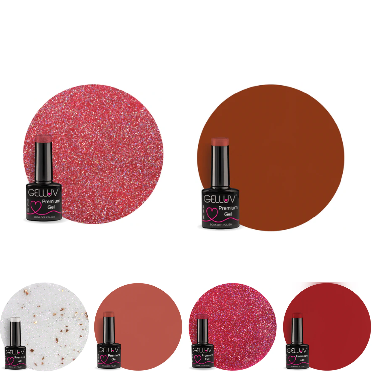 Gelluv Soak Off Gel Nail Polish Premium Varnish - 8ml Bottles