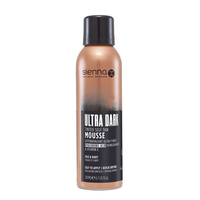 Sienna X Express Q10 Tinted Self Tan Mousse Absorbs Instantly Ultra Dark Tan