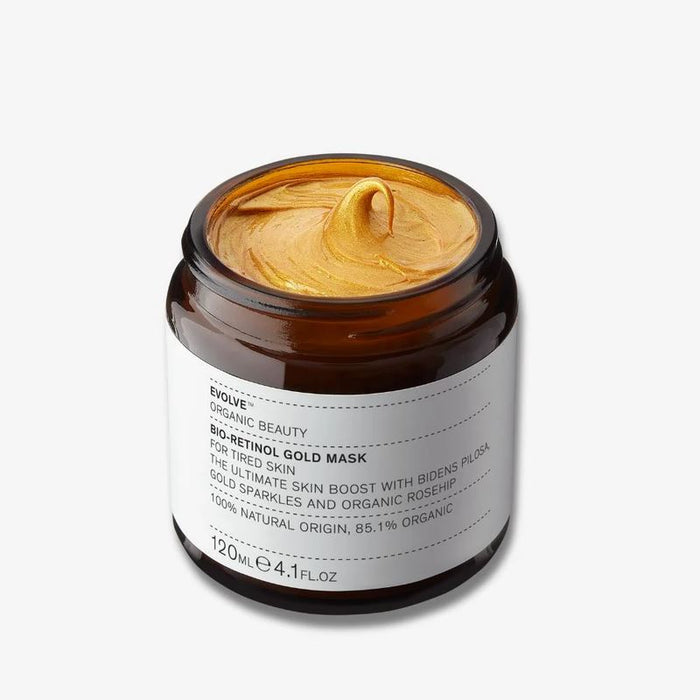 Evolve Beauty Organic Bio-Retinol Gold Mask – Spa Size 120ml for Radiant Skin