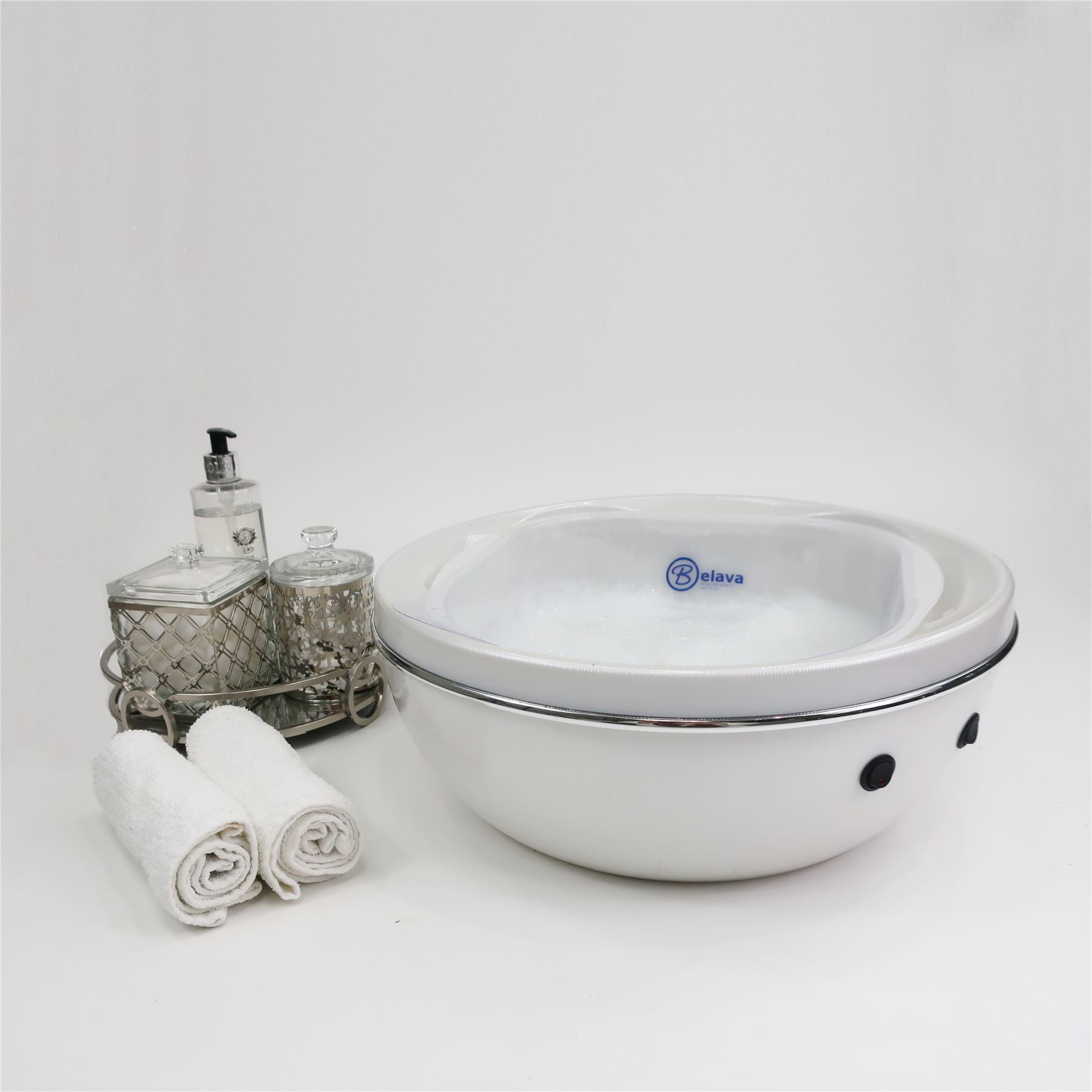 Belava Trio Foot Spa Pearl White with 20 Liners – Heated Pedicure Spa Bowl