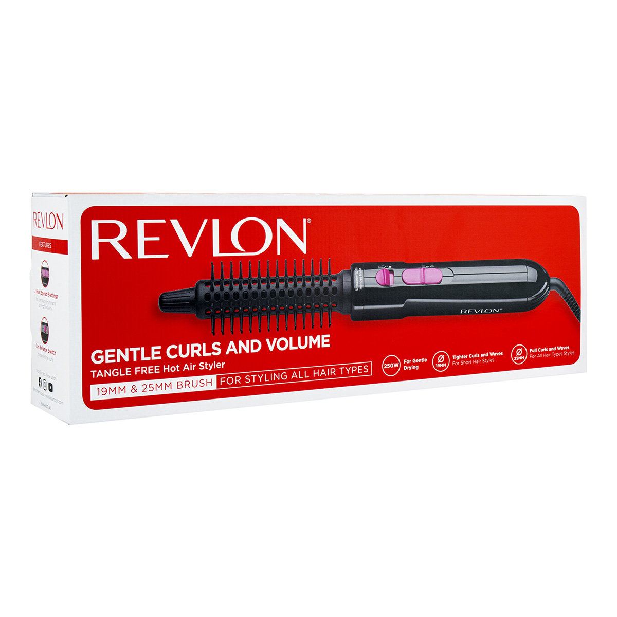 Revlon Hot Air Styler Brush Attachment Less Frizz Tangle Free Salon Hair Styling