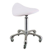 Tabouret de selle DEO pour salon et spa - Blanc - Ajustable - 46 x 62 cm