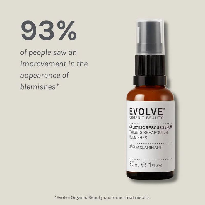 Evolve Beauty Organic Salicylic Rescue Serum Targets Breakouts And Blemishes 30ml