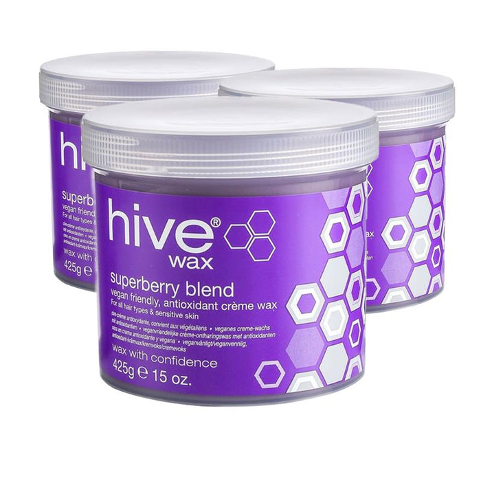Hive Of Beauty SuperBerry Blend Antioxidant Creme Wax Lotion 425g x 3
