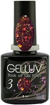 Gelluv Nail Polish Winter Rose Collection UV LED Soak Off Gel 8ml  - Red Glitter