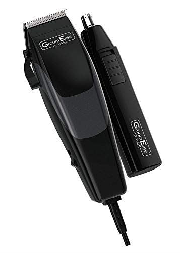 Wahl 79449-317 GroomEase Mens Carbon Steel Hair Clipper & Nose Trimmer Gift Set