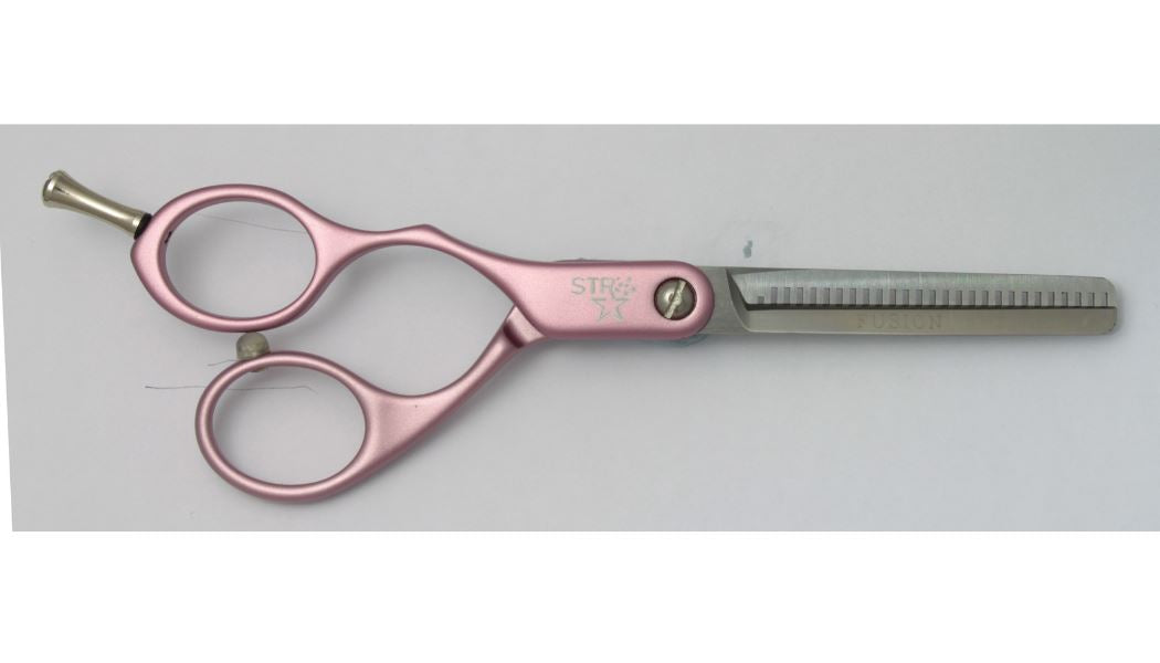 STR 5.5" Fusion Leftie Hairdressing thinning Scissors - Pink