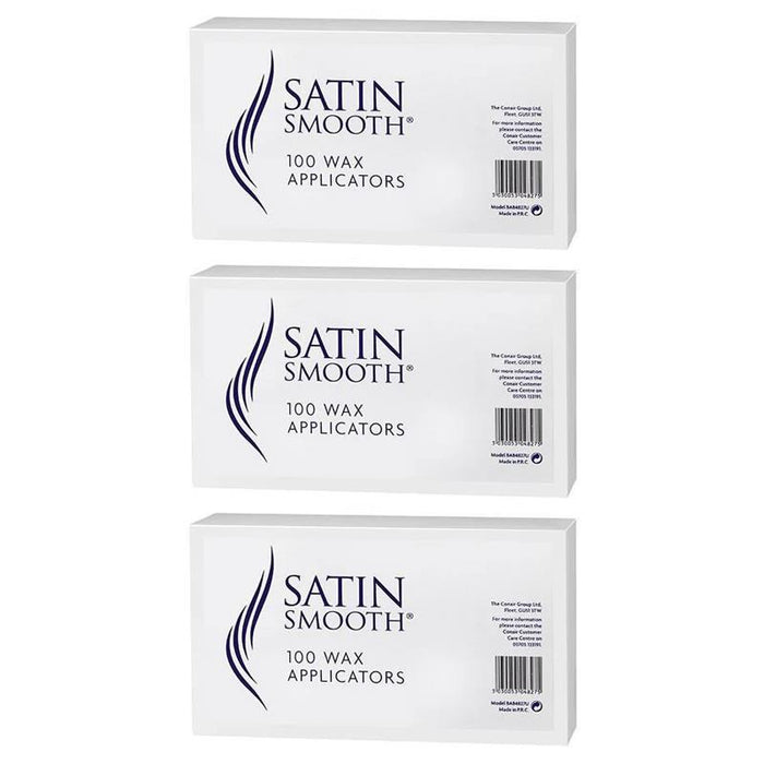 Spatules d'épilation lisses satinées, applicateurs de cire, paquet de 100 x 3