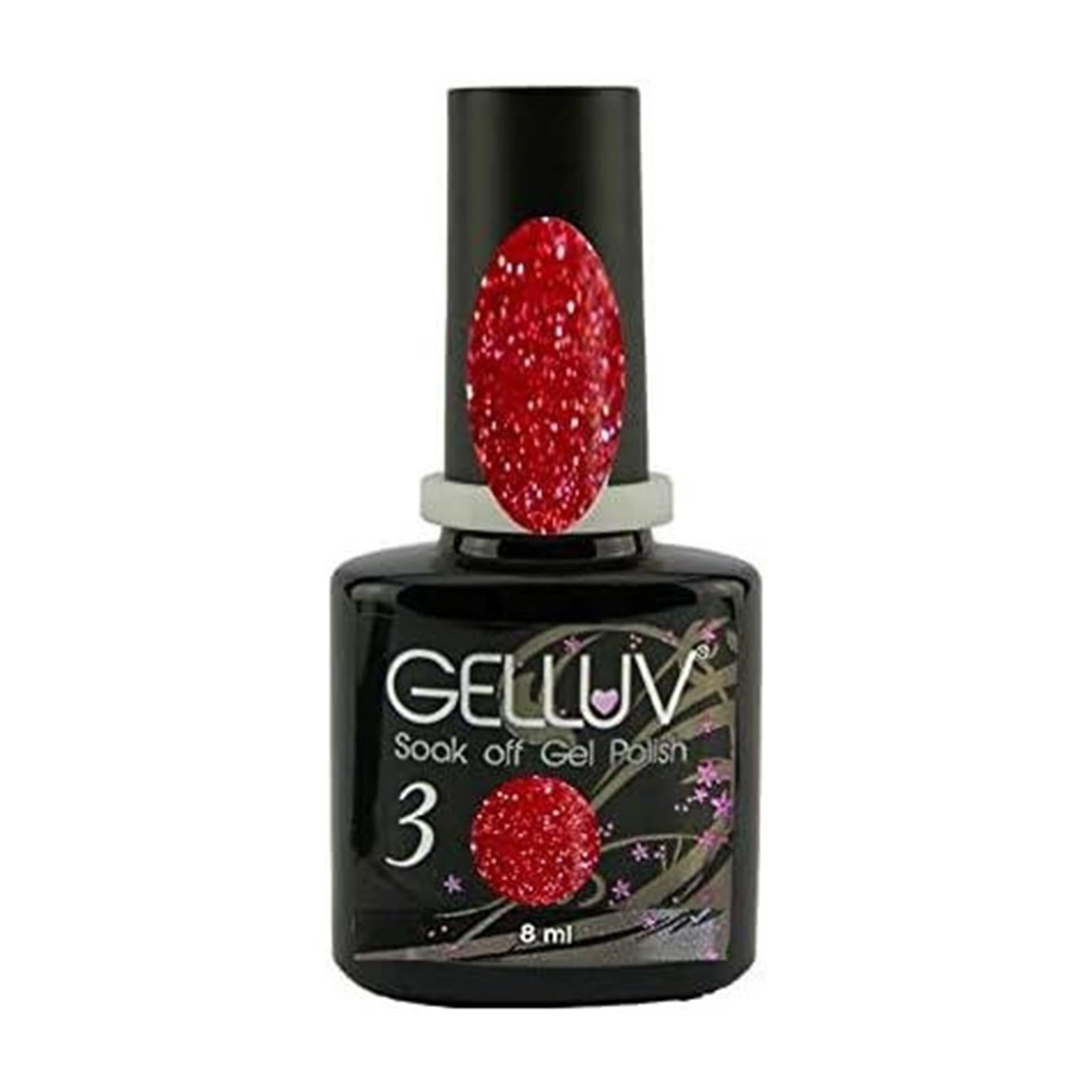 Gelluv Soak Off Gel Nail Polish All that Glitters Range - Candy Cane