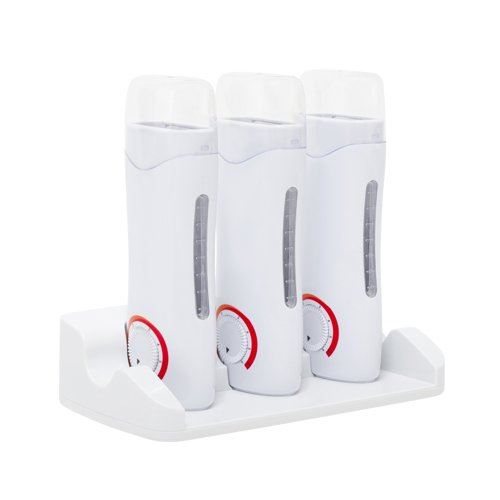 DEO 3 x 100g Chauffe-cartouche de cire à rouleau portable avec base en bande