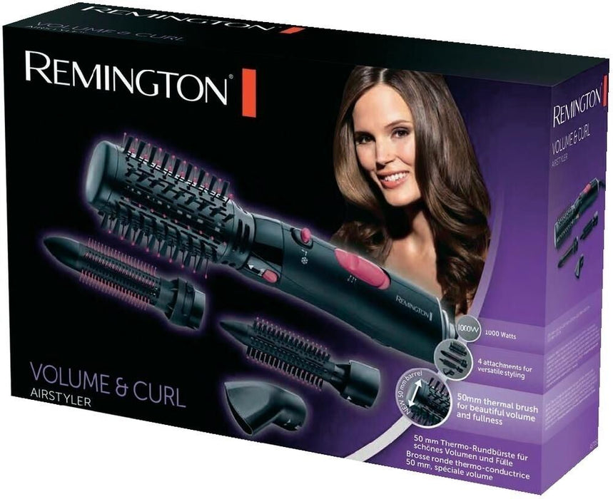 Remington AS7051 1000W Volume & Curl 5 In 1 Hot Air Styler Brush Curler Set