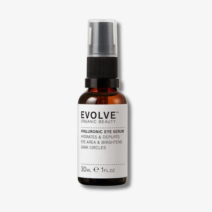 Evolve Beauty Organic Hyaluronic Eye Serum Brightens Dark Circles 30ml