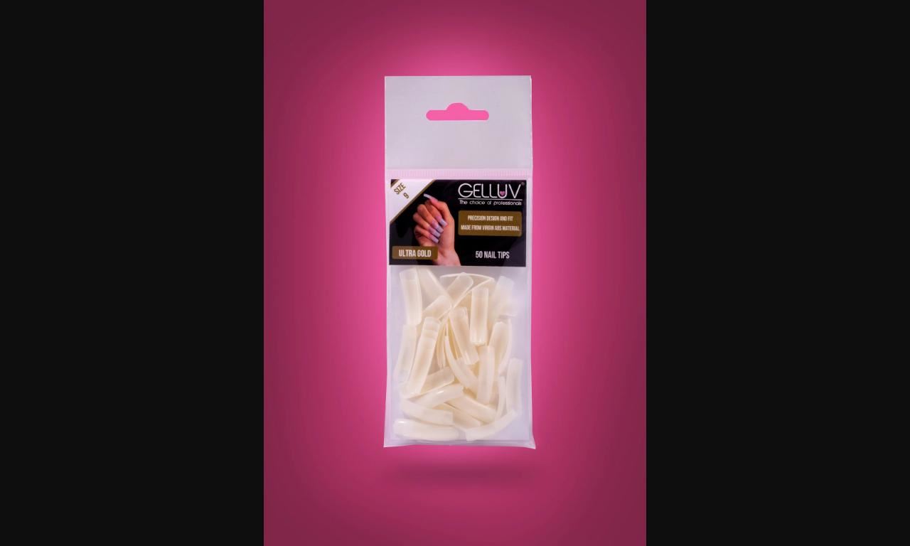 Gelluv Salon Manicure Nail Tips Ultra Gold - non blend x 50 Size 7