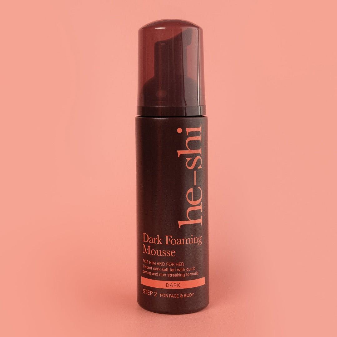 He-Shi Mousse Autobronzante Foncé Instantané Sans Stries Visage Corps Faux Bronzage - 150ml