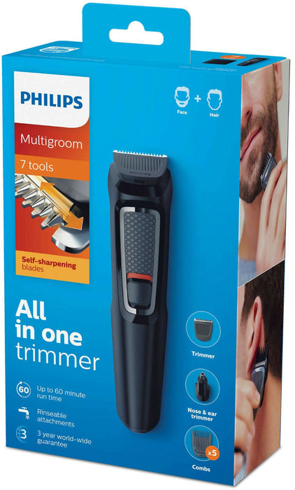 Philips MG3720 Multigroom Series 3000 7-In-1 Mens Waterproof Hair Grooming Kit