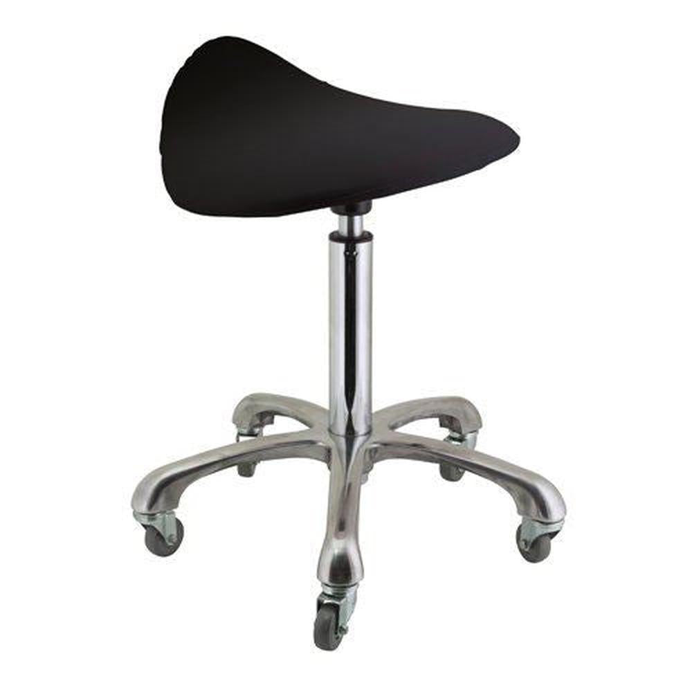 Deo Saddle Stool for Salon & Spa - Black - Adjustable - 46 x 62 cm