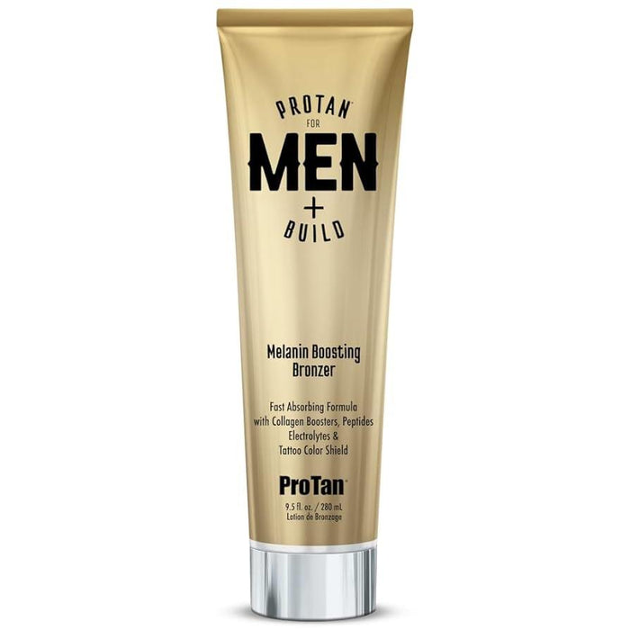 Pro Tan Men + Build Melanin Tanning Lotion Boosting Bronzer 280ml