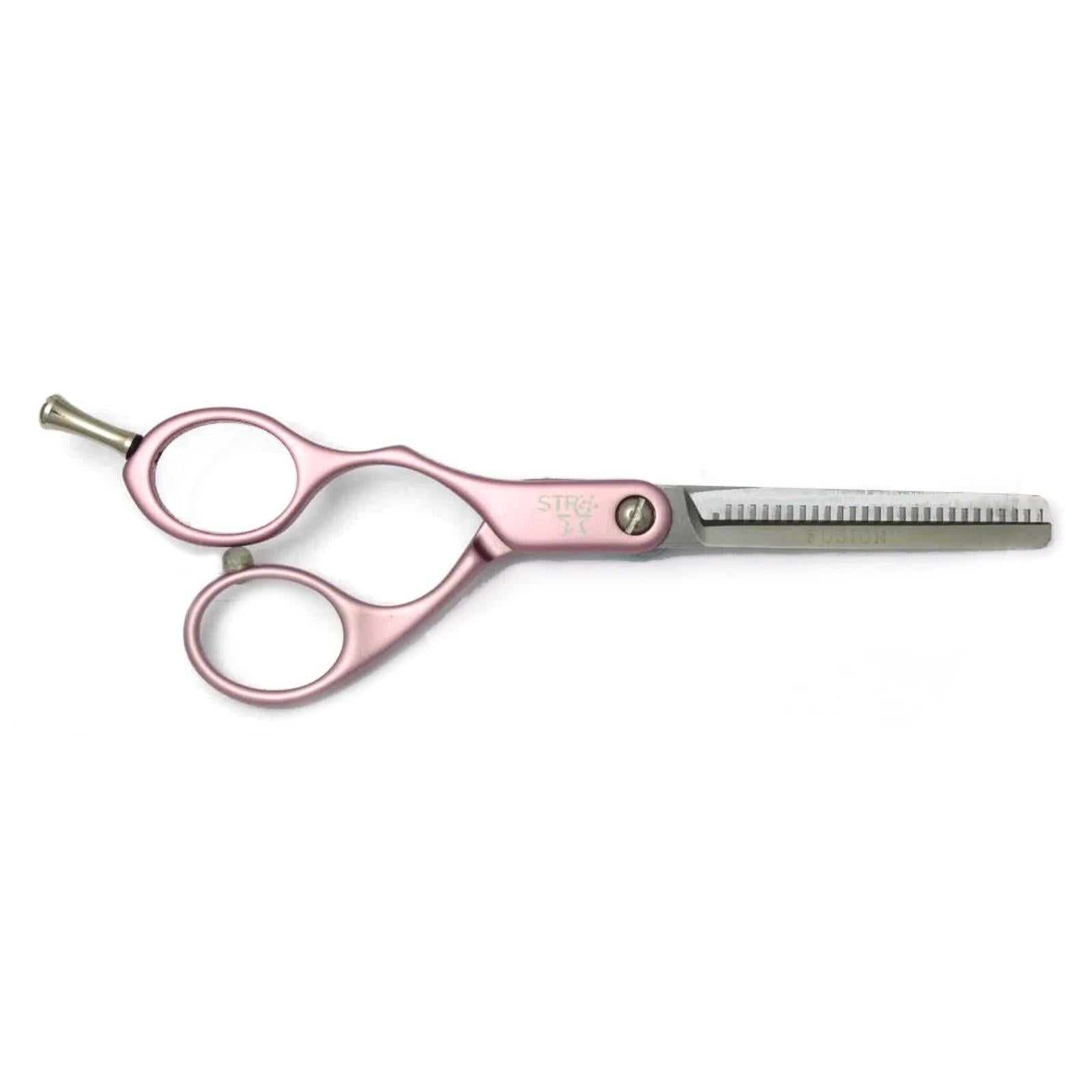 STR 5.5" Fusion Leftie Hairdressing thinning Scissors - Pink