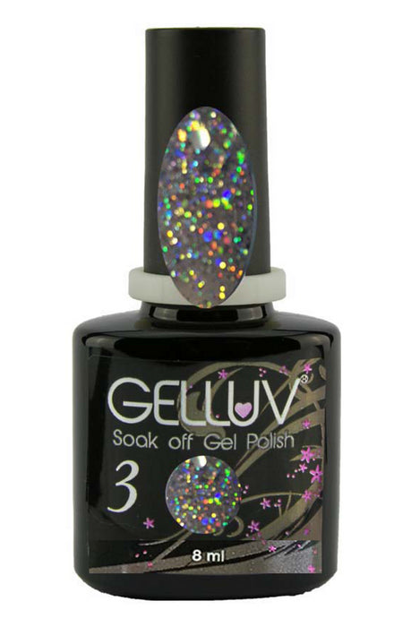Gelluv Nail Polish Winter Rose Collection UV LED Soak Off Gel 8ml Grey Glitter