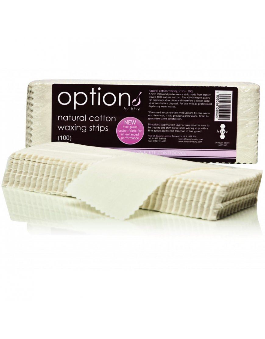 Hive of Beauty Woven Waxing Strips - 100% Natural Cotton Pack Of 100