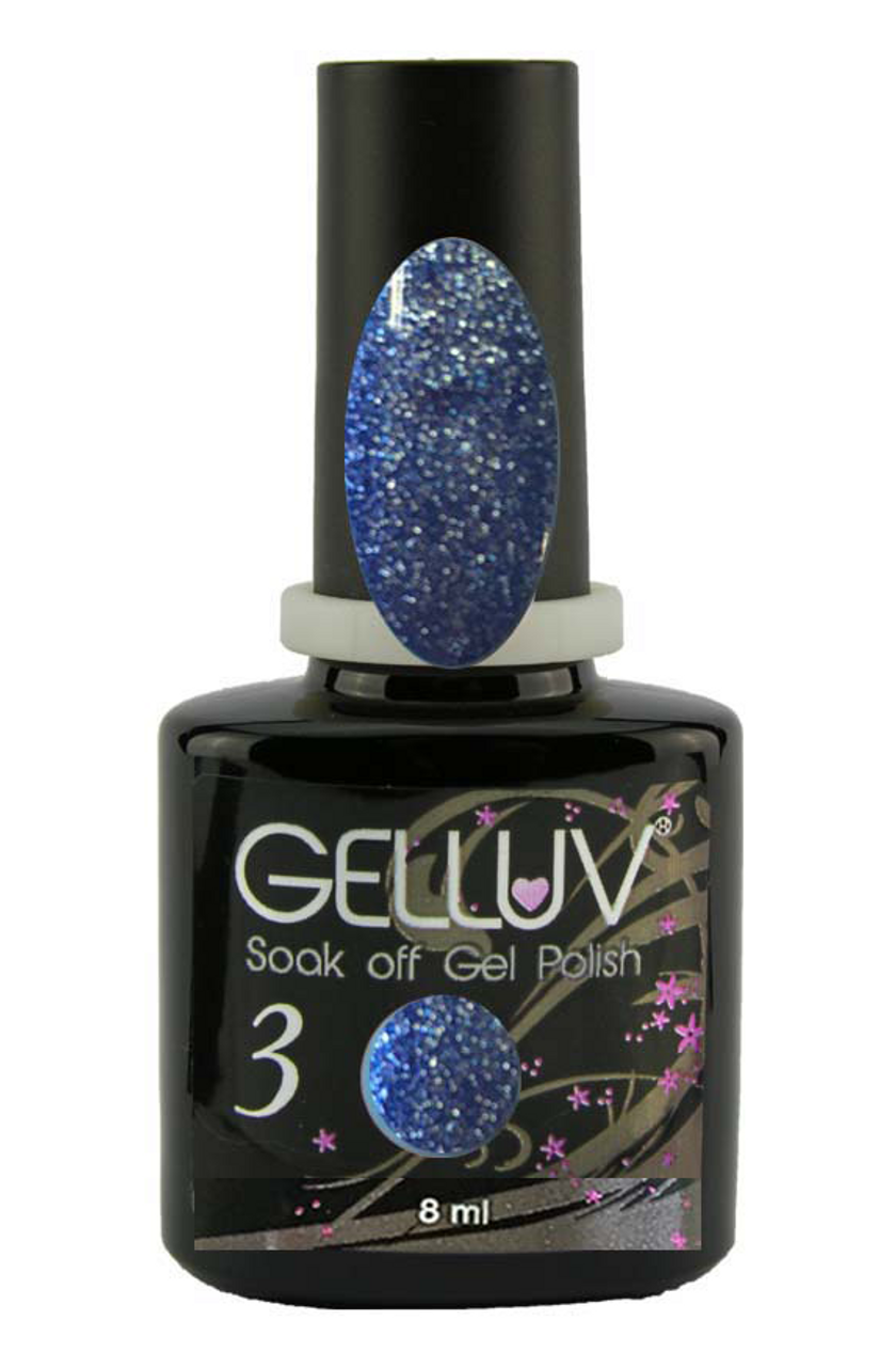 Gelluv Vernis à ongles Winter Rose Collection UV LED Soak Off Gel 8 ml Bleu Shimmer