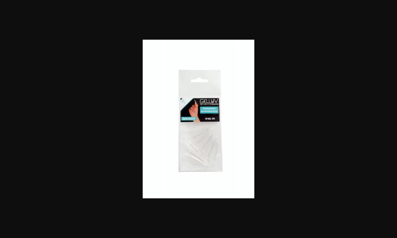 Gelluv Salon Manicure Nail Tips Stiletto Clear x 50