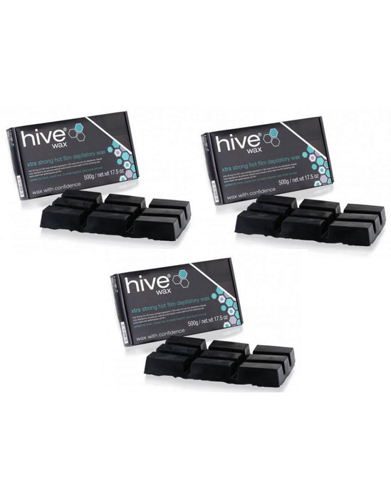 Hive Of Beauty 3 For 2 X Strong Hot Film Depilatory Wax Block - 500g