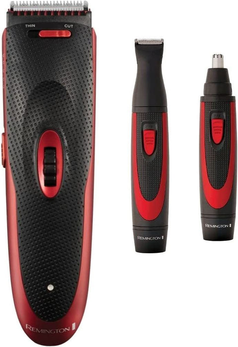 Remington HC905 The Works Hair Clipper And Trimmer Gift Pack - Red