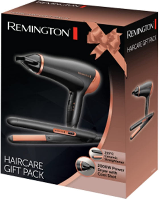 Remington D3012GP Coffret cadeau de soins capillaires Sèche-linge et lisseur 2000 W