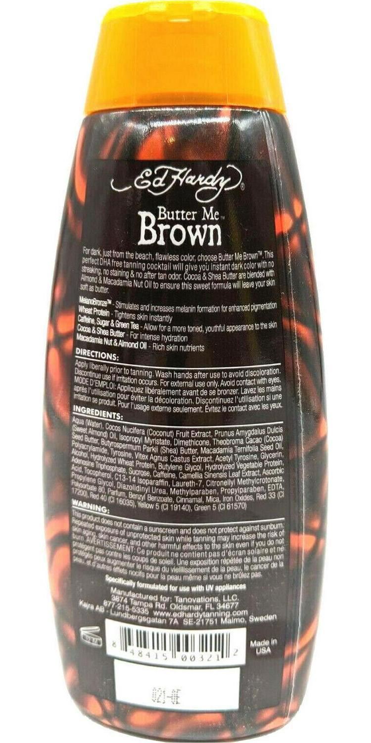 Ed Hardy Butter Me Brown Tanning Lotion DHA Free Bronze Accelerator