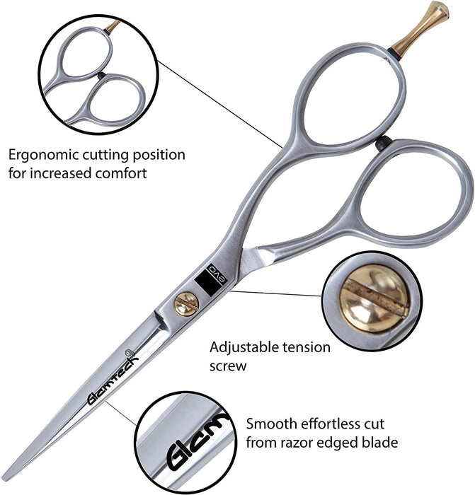 Glamtech Evo Steel Scissors For Barbers Stylists And Hairdressing