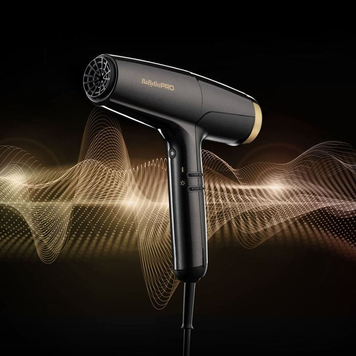 BaByliss Pro Falco Digital Hair Dryer 2000W Professional Fast Drying Nozzle Grey/Gold