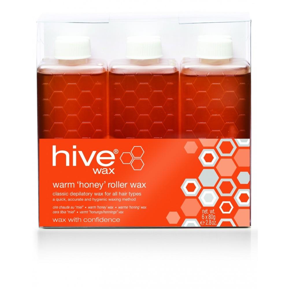 Hive of Beauty 80g Warm Honey Creme Roller Wax Catridges - 6 Pack
