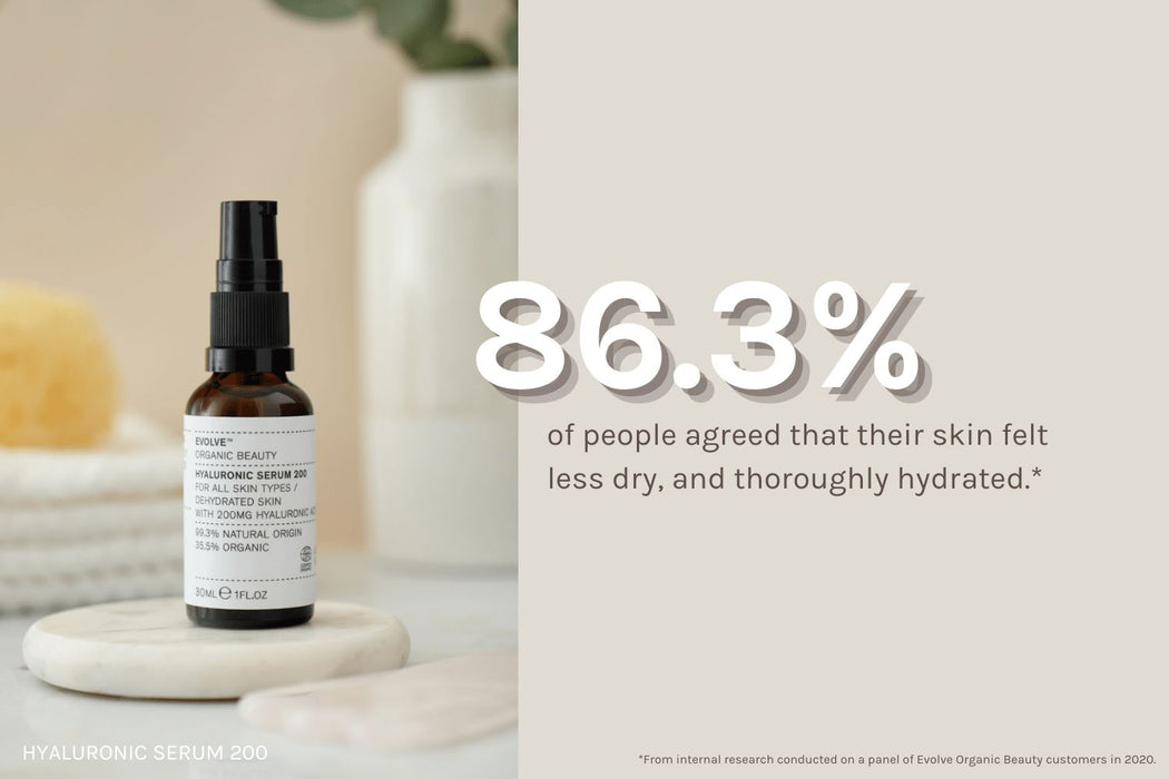 Evolve Beauty Organic Hyaluronic Serum Anti-Aging Wrinkles 30ml