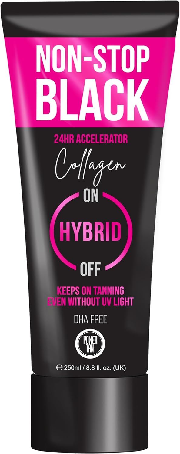 Power Tan Non-Stop Black Hybrid Collagen Accelerator Tanning Lotion - 250ml