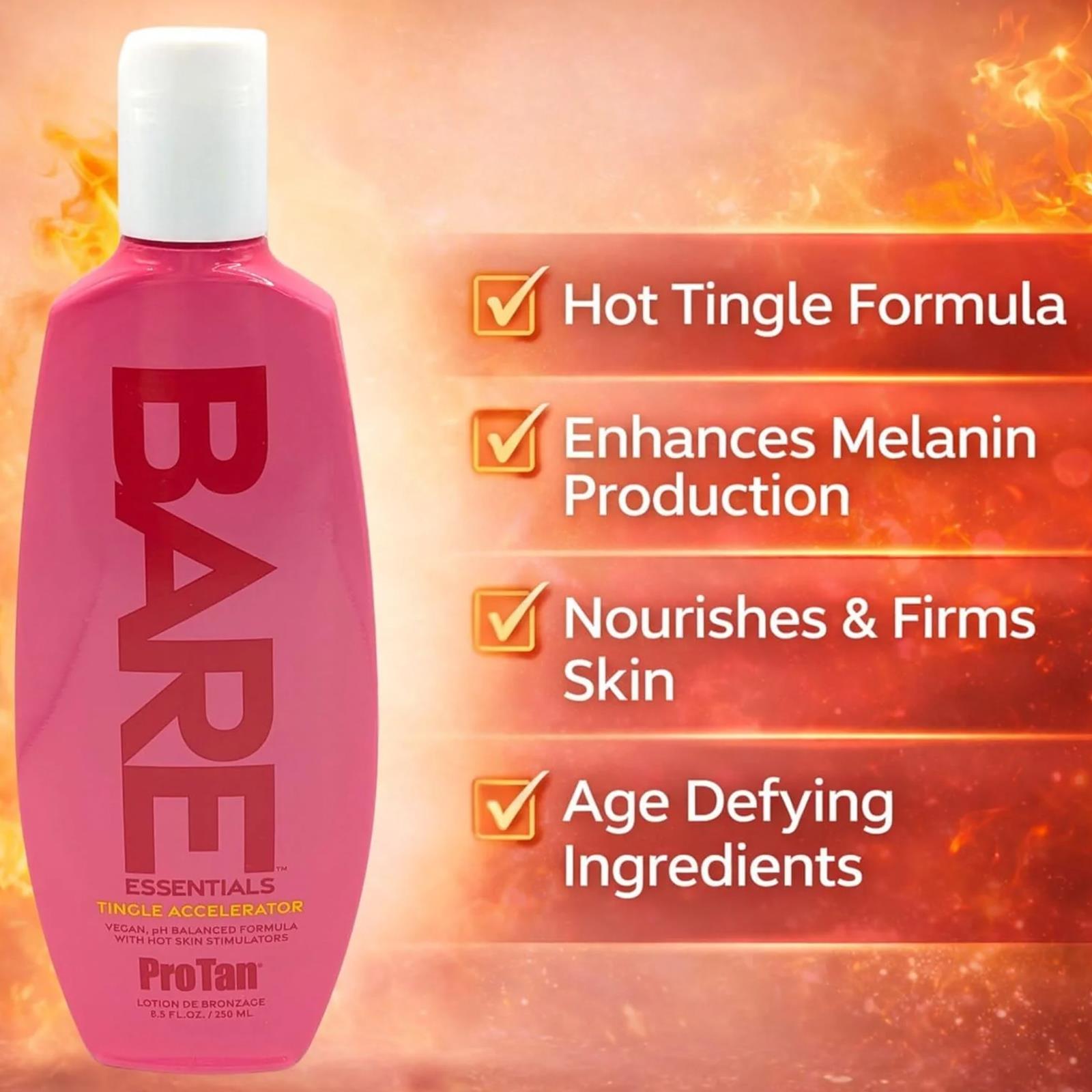 Pro Tan Bare Essentials Tingle Accelerator Heat Intensifier Tanning Lotion - 236ml