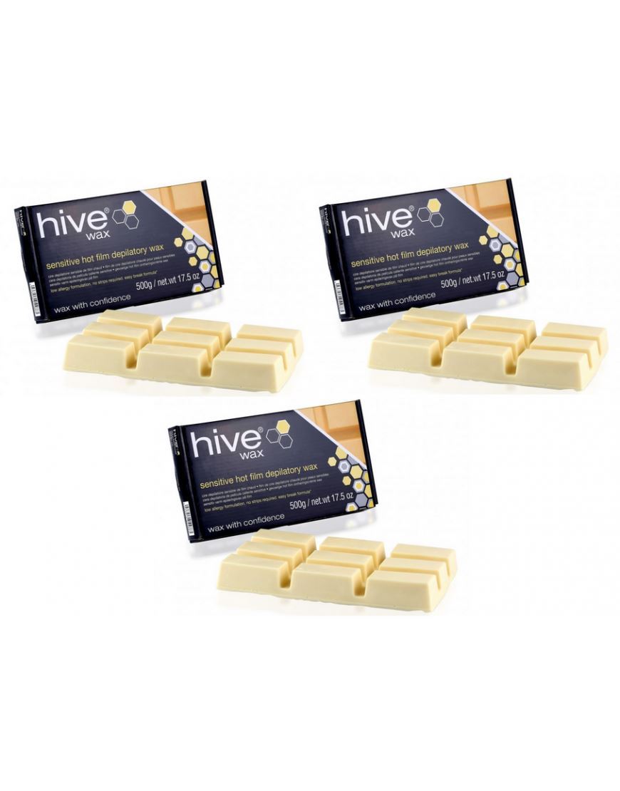 Hive of Beauty 3 For 2 Sensitive Hot Film Depilatory Wax Block - 500g