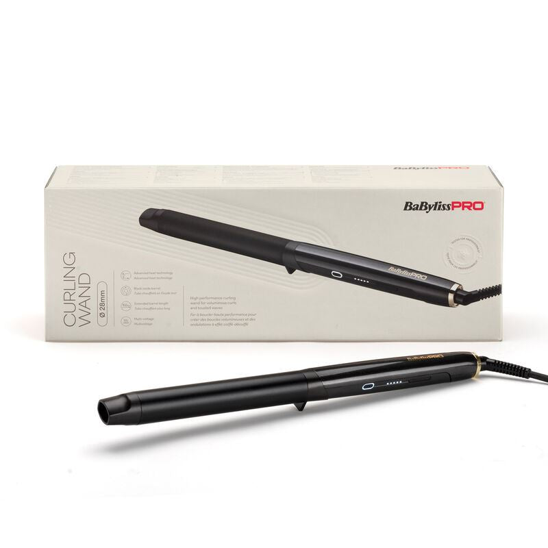 BaByliss PRO 28mm Curling Wand Fast Heat Salon Curling Tool - Muti Voltage