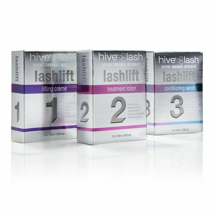 Hive Of Beauty Lashlift 1, 2 or 3 Eyelash Dual Treatment Sachets 10 x1.5ml Each