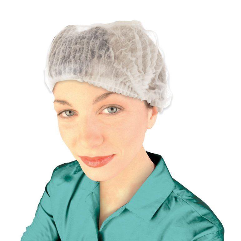 Deo Professional Elasticated Mob Caps - White - Pack of 50