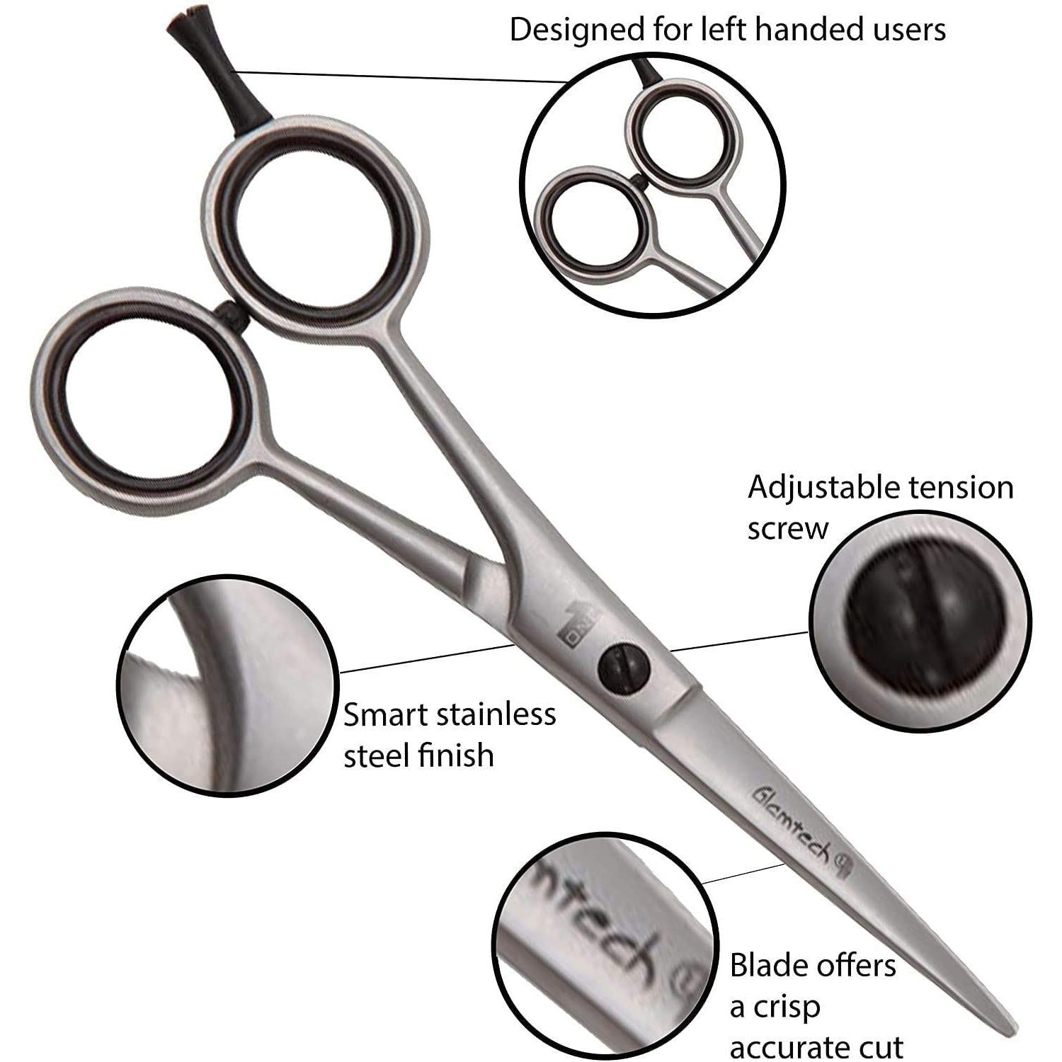 Glamtech One Ergo Hairdressing Lefty Scissors Stainless Steel - 6 inch