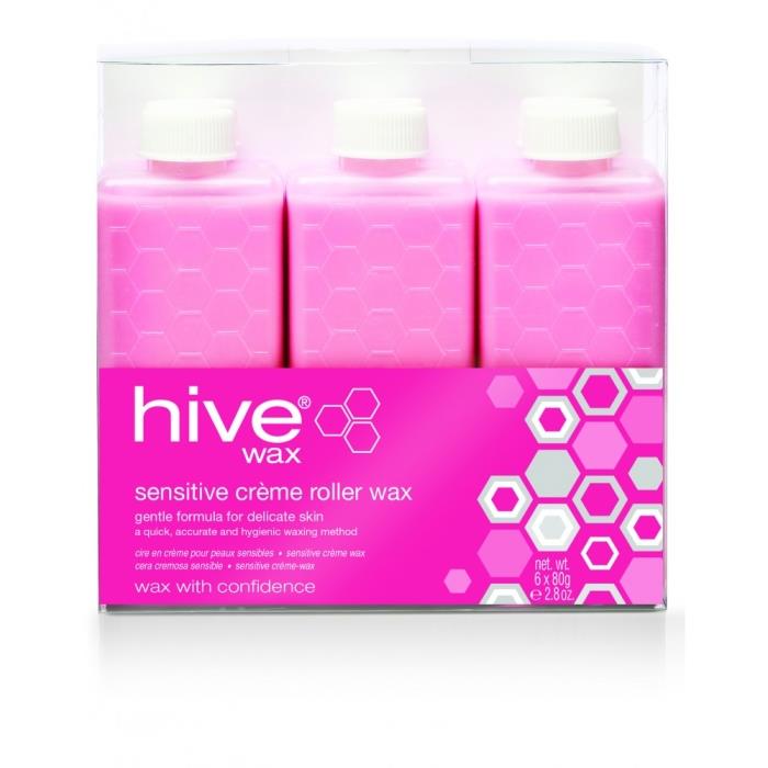 Hive Of Beauty Cartouches de cire pour rouleaux de crème sensible 80 g - Paquet de 6