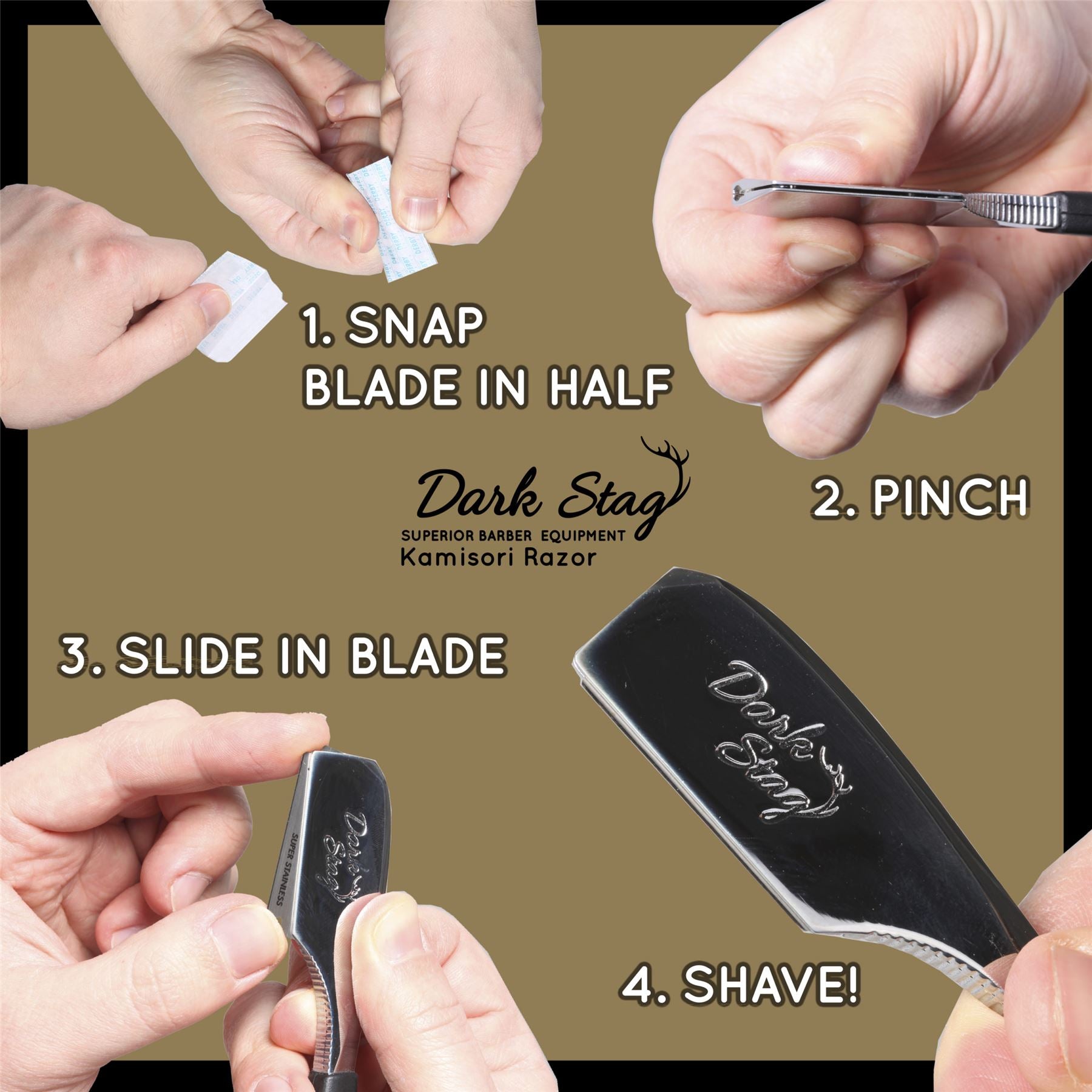 Dark Stag Barber Kamisori Straight Razor Premium Shaving Grooming