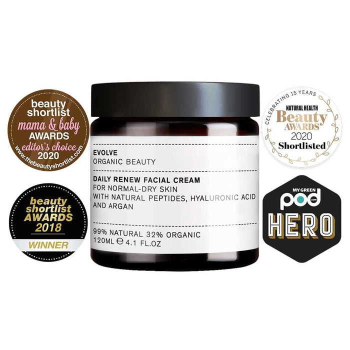 Evolve Beauty Organic Daily Renew Facial Cream Anti Aging Moisturiser