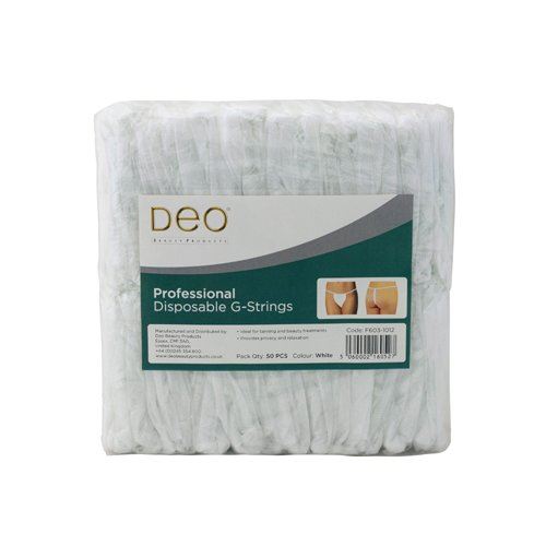 Deo Disposable White G Strings for Salon & Spa Pack of 50